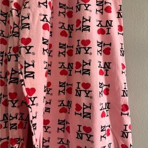 Pink and Red I❤️NY Print Pajama Pants medium